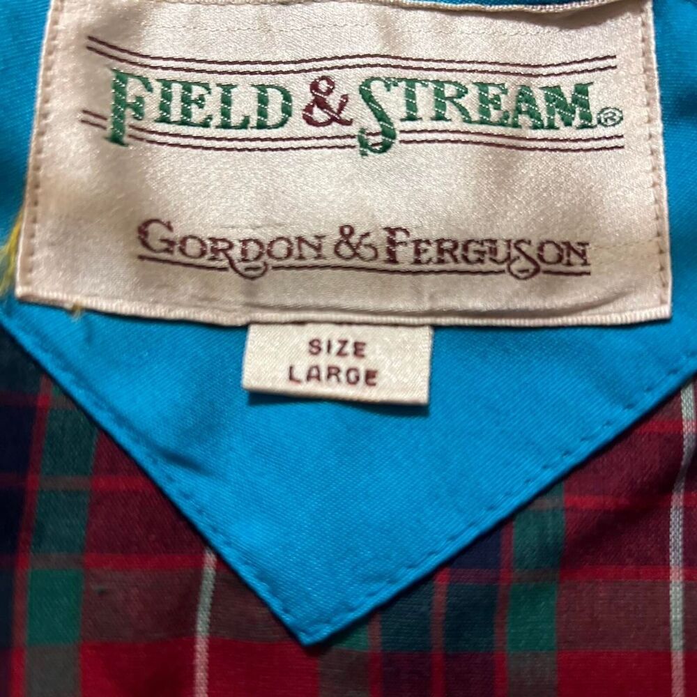 VTG Field & Stream Gordon Ferguson‎ Turquoise Jacket w/Plaid Lining Men's: Large - Picture 4 of 5